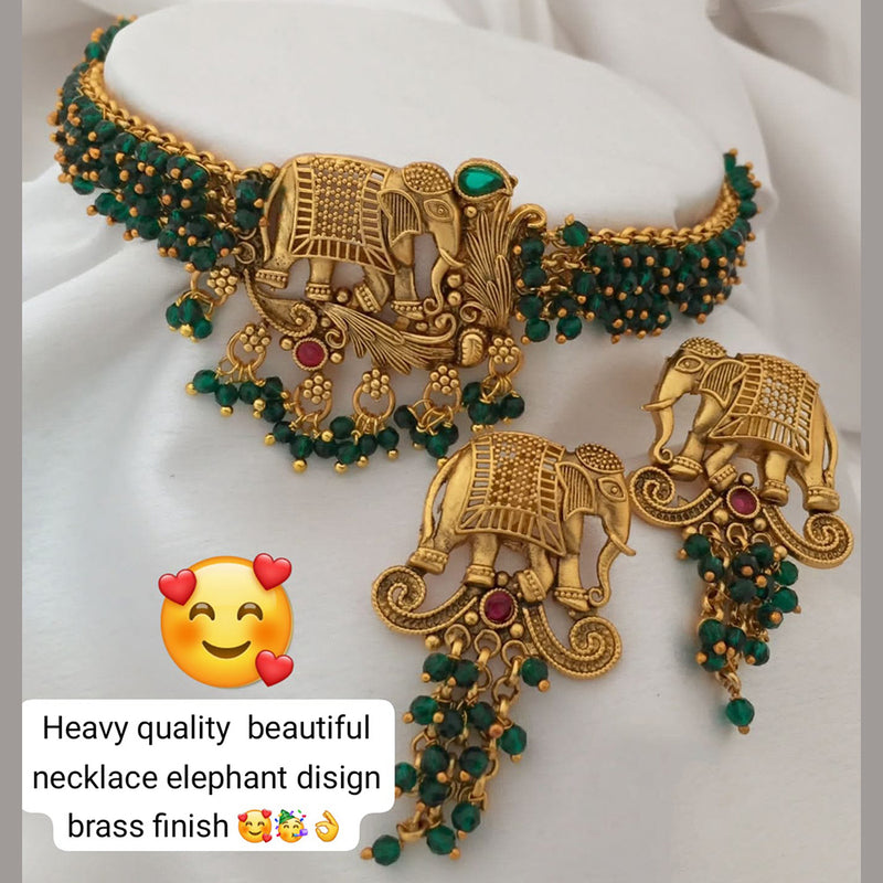 Manisha Jewellery Gold Plated Elephant Choker Necklace Set