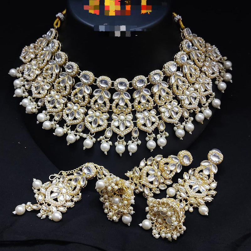 Manisha Jewellery Gold Plated Kundan Stone Necklace Set