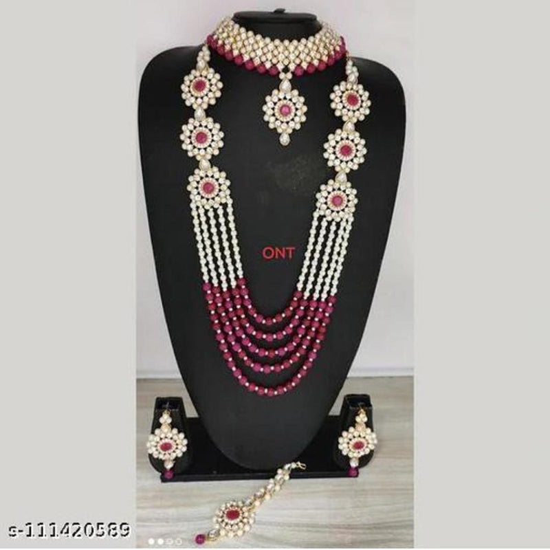 Manisha Jewellery Gold Plated Double Necklace Set