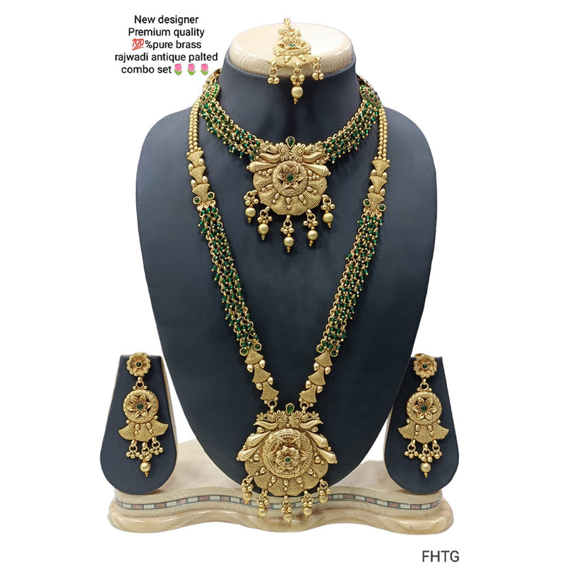 Manisha Jewellery Gold Plated Double Necklace Set