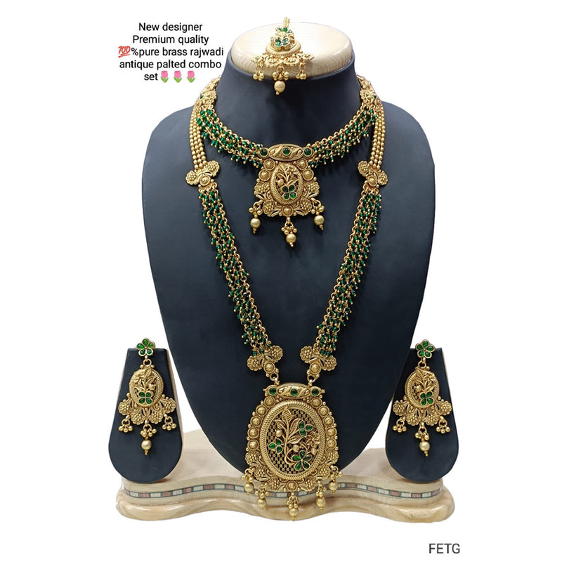 Manisha Jewellery Gold Plated Double Necklace Set