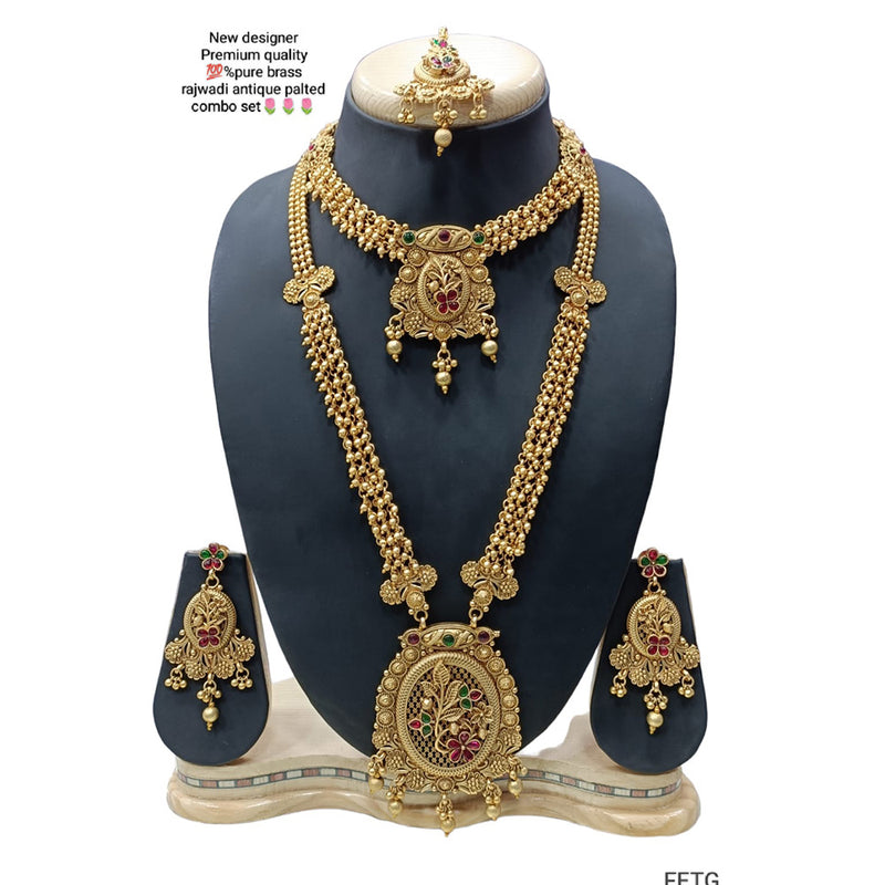 Manisha Jewellery Gold Plated Double Necklace Set