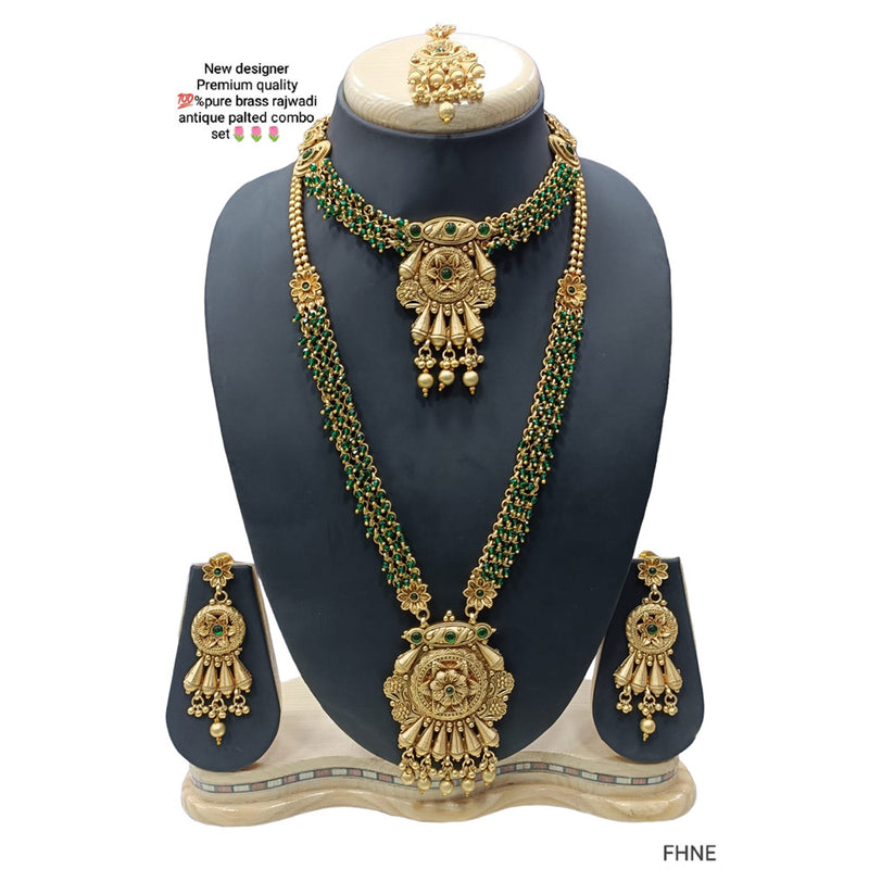 Manisha Jewellery Gold Plated Double Necklace Set