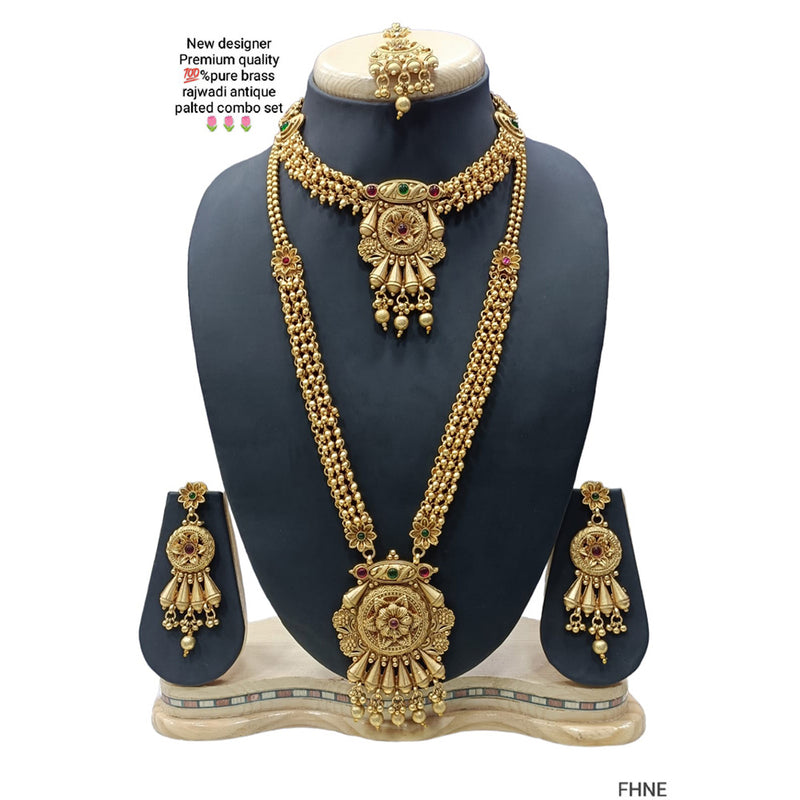 Manisha Jewellery Gold Plated Double Necklace Set