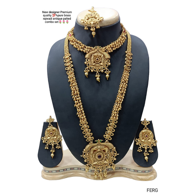 Manisha Jewellery Gold Plated Double Necklace Set