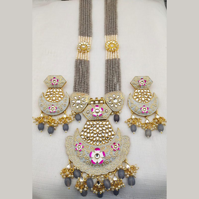 Manisha Jewellery Gold Plated Meenakari Long Necklace Set