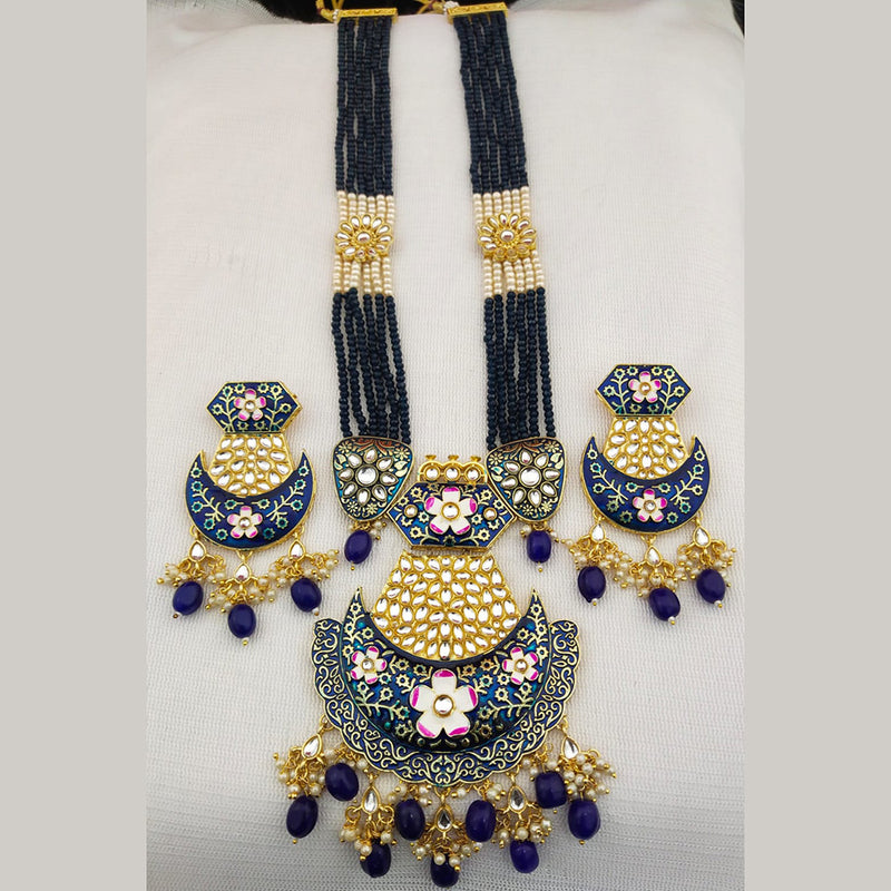 Manisha Jewellery Gold Plated Meenakari Long Necklace Set