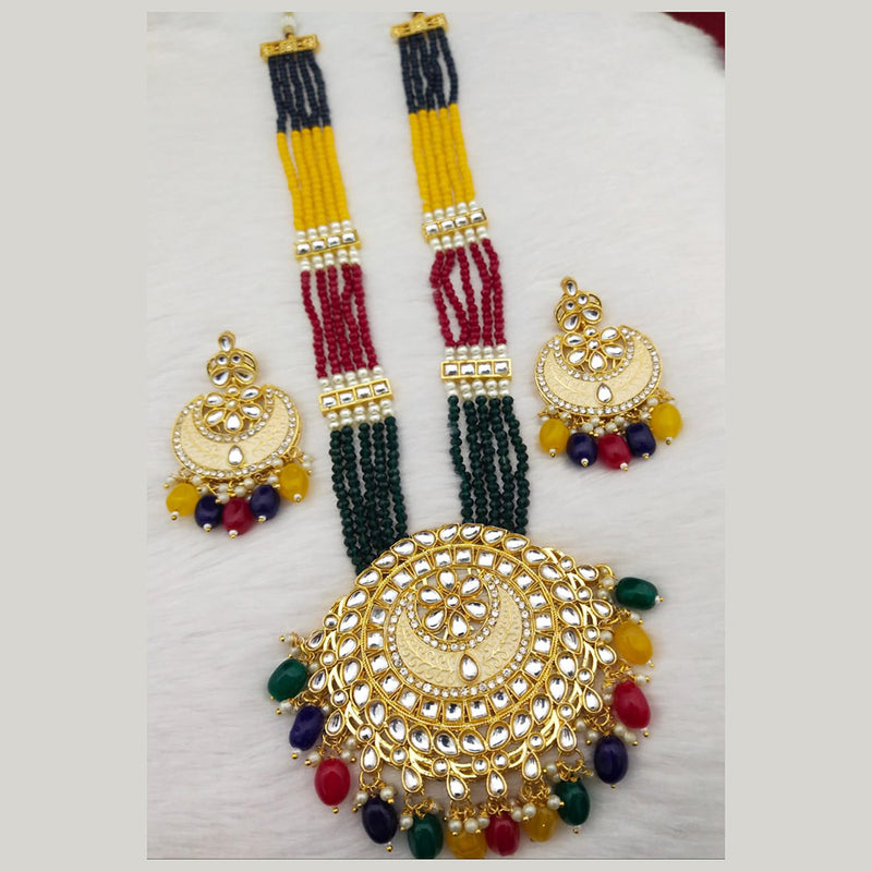 Manisha Jewellery Gold Plated Meenakari Long Necklace Set