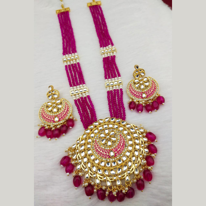 Manisha Jewellery Gold Plated Meenakari Long Necklace Set