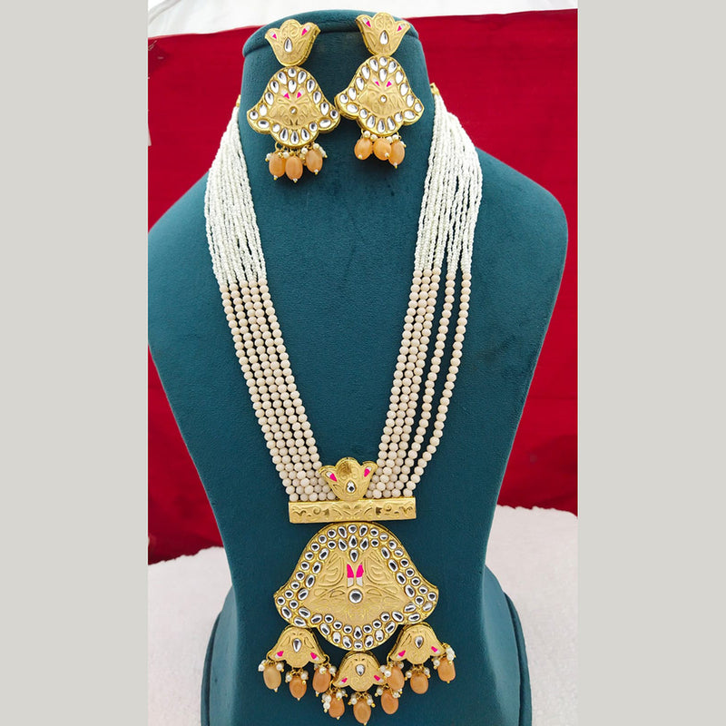 Manisha Jewellery Gold Plated Meenakari Long Necklace Set