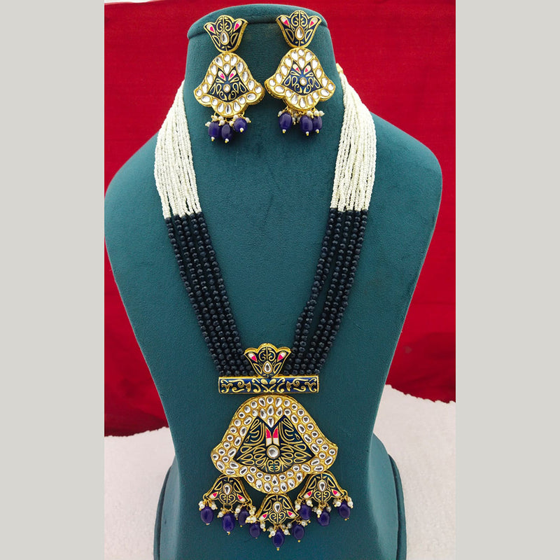 Manisha Jewellery Gold Plated Meenakari Long Necklace Set