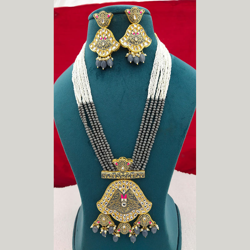 Manisha Jewellery Gold Plated Meenakari Long Necklace Set