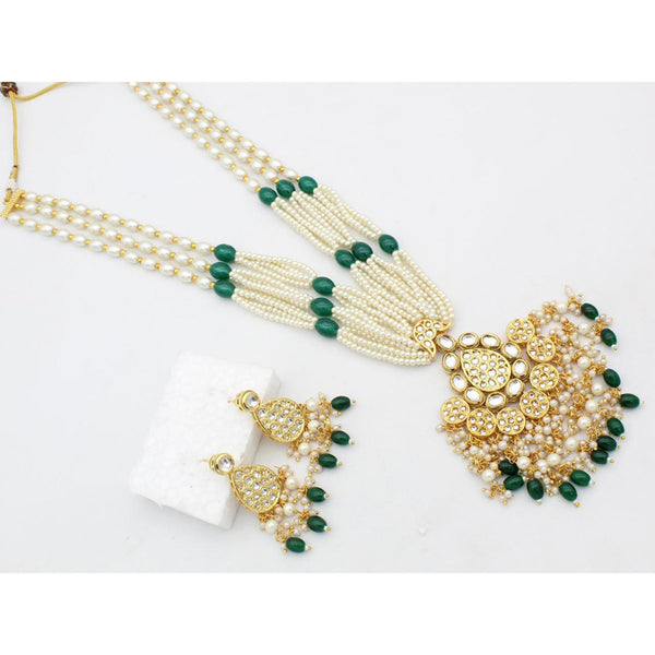 Manisha Jewellery Gold Plated Pearls Long Necklace Set