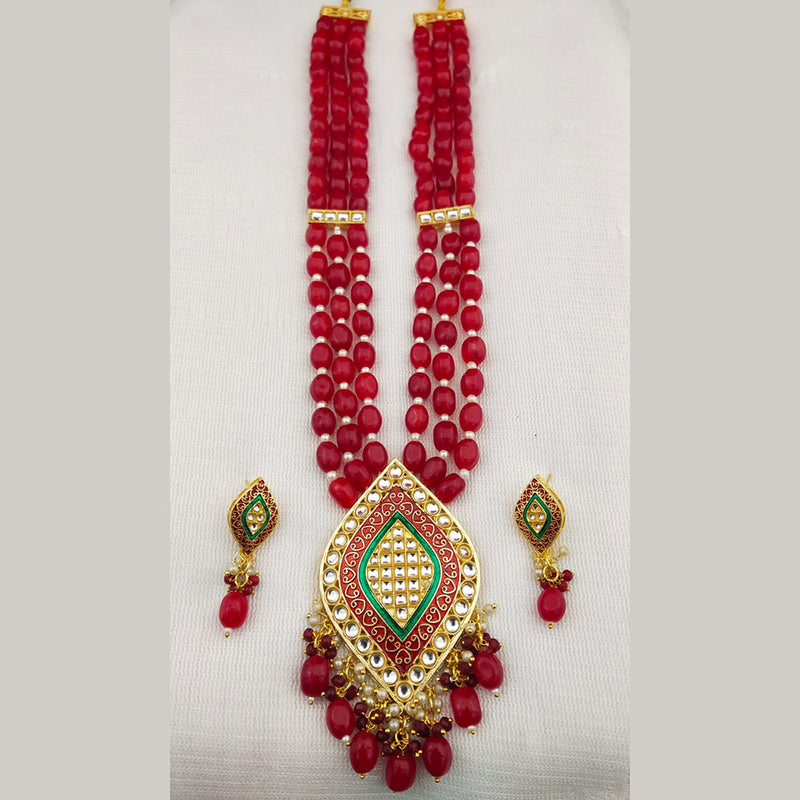 Manisha Jewellery Gold Plated Meenakari Long Necklace Set