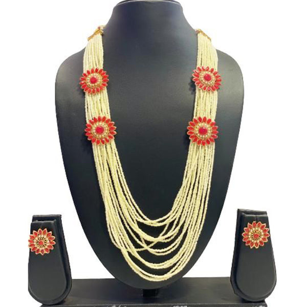 Manisha Jewellery Gold Plated Moti Long Necklace Set