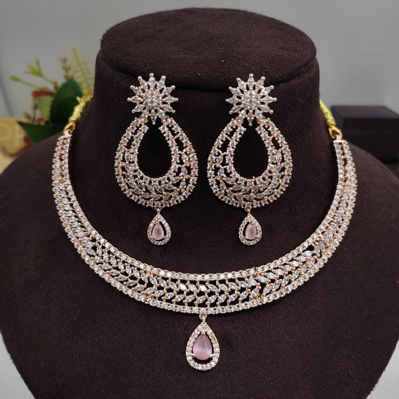 Manisha Jewellery Gold Plated AD Stone Necklace Set