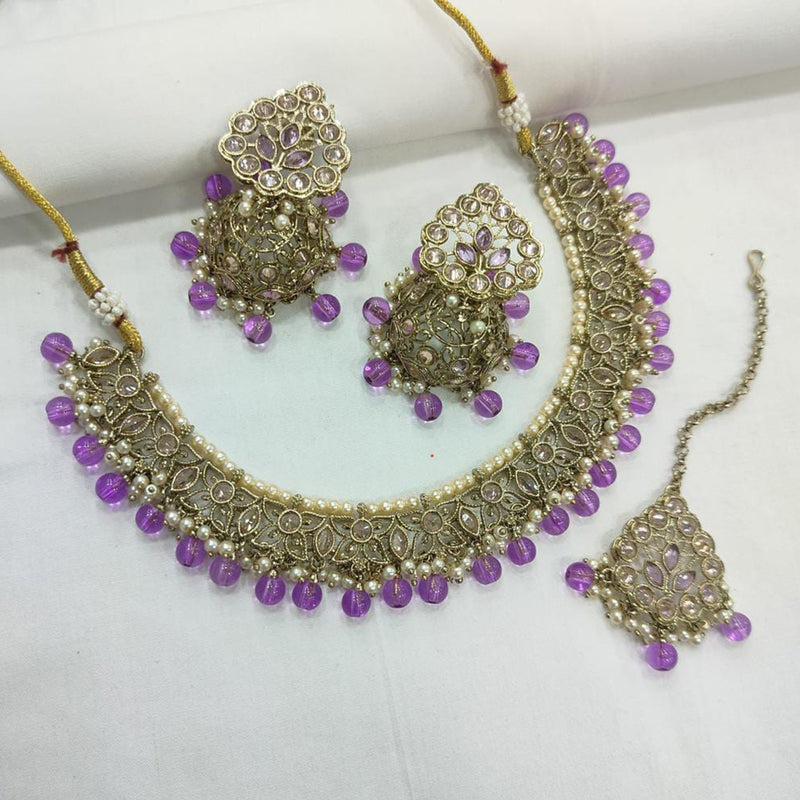 Manisha Jewellery Gold Plated Crystal Stone Necklace Set