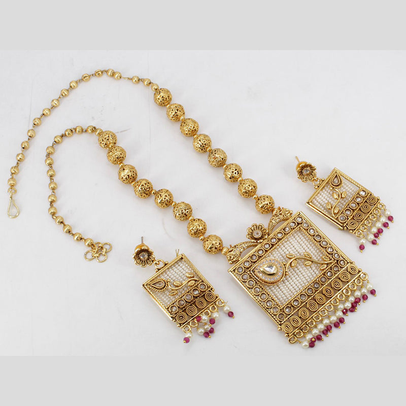 Manisha Jewellery Gold Plated Long Necklace Set