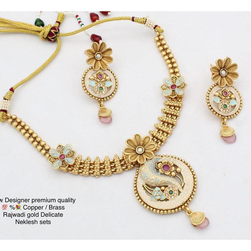 Manisha Jewellery Gold Plated Rajwadi Necklace Set