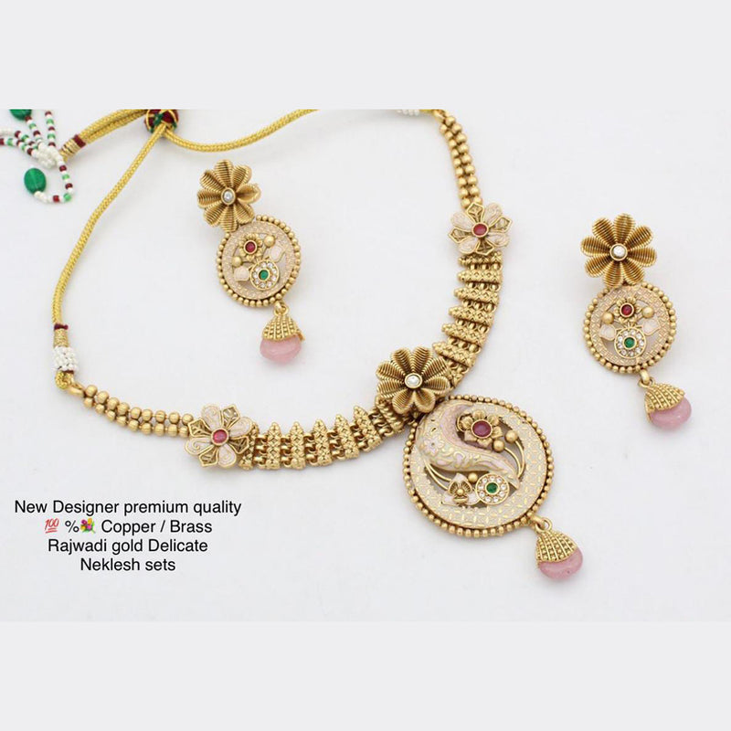 Manisha Jewellery Gold Plated Rajwadi Necklace Set