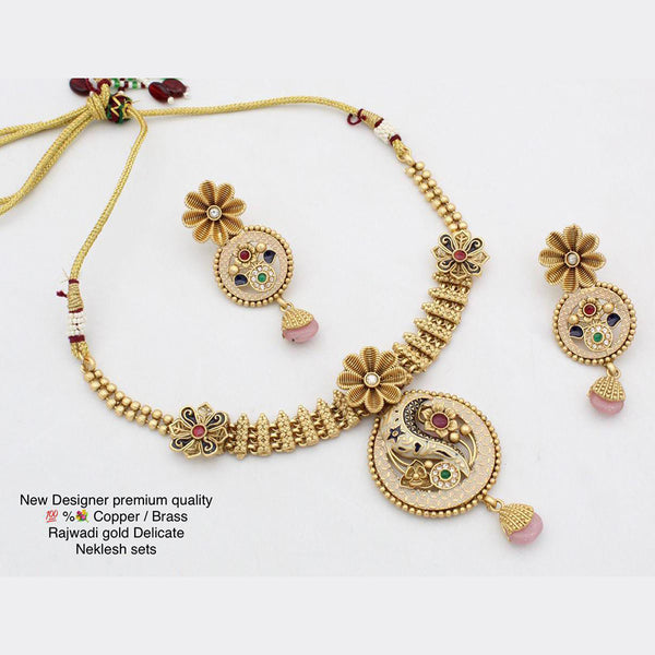 Manisha Jewellery Gold Plated Rajwadi Necklace Set