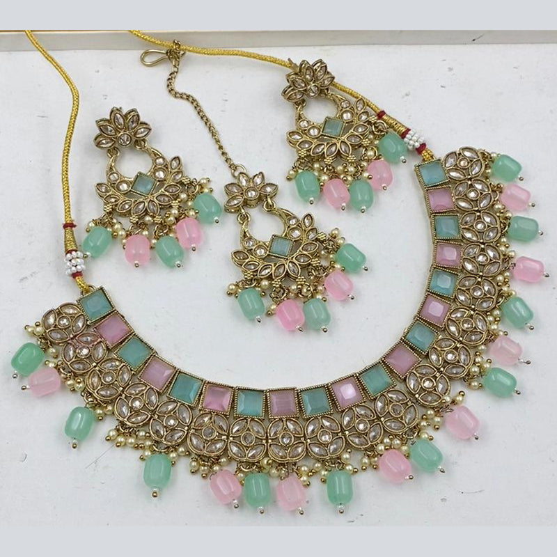 Manisha Jewellery Gold Plated Crystal Stone Necklace Set