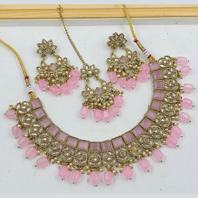 Manisha Jewellery Gold Plated Crystal Stone Necklace Set