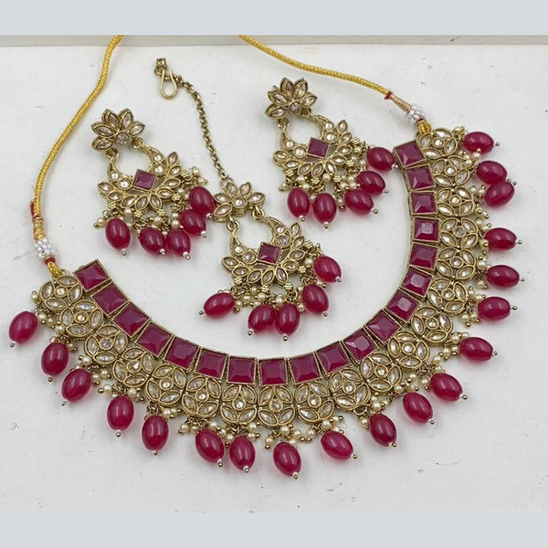 Manisha Jewellery Gold Plated Crystal Stone Necklace Set