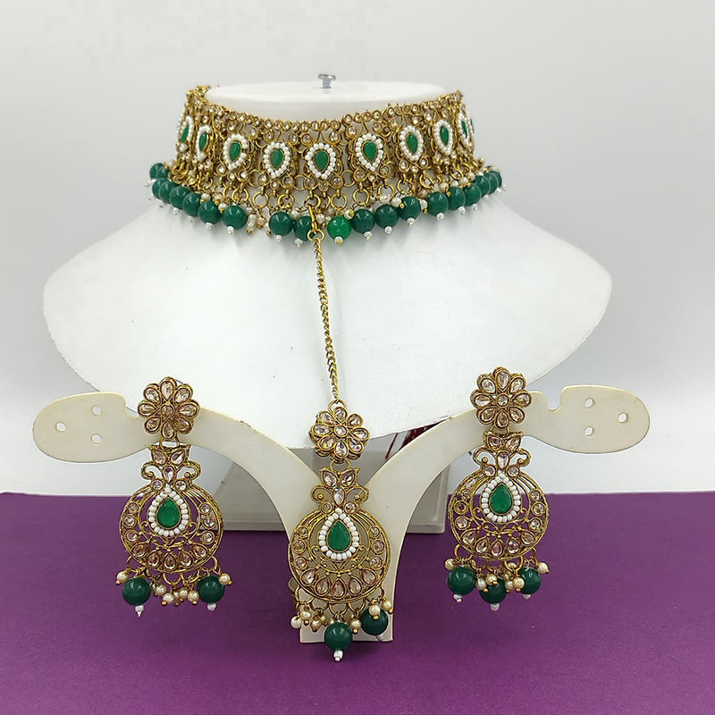 Manisha Jewellery Gold Plated Crystal Stone Necklace Set