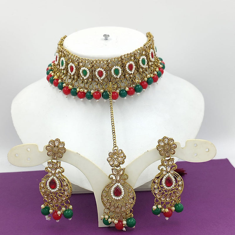 Manisha Jewellery Gold Plated Crystal Stone Necklace Set