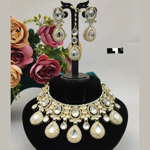 Manisha Jewellery Gold Plated Kundan Stone Necklace Set