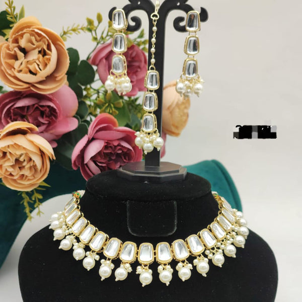 Manisha Jewellery Gold Plated Kundan Stone Necklace Set