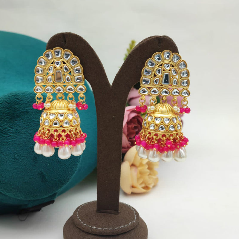 Manisha Jewellery Gold Plated Kundan Stone Jhumki Earrings