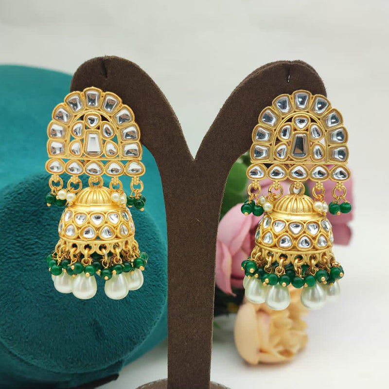 Manisha Jewellery Gold Plated Kundan Stone Jhumki Earrings