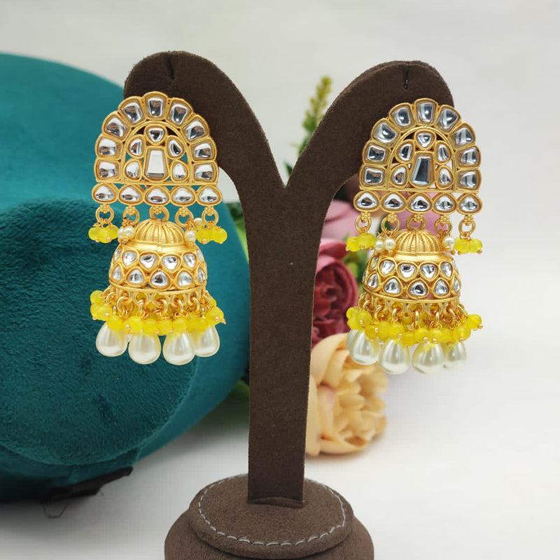 Manisha Jewellery Gold Plated Kundan Stone Jhumki Earrings