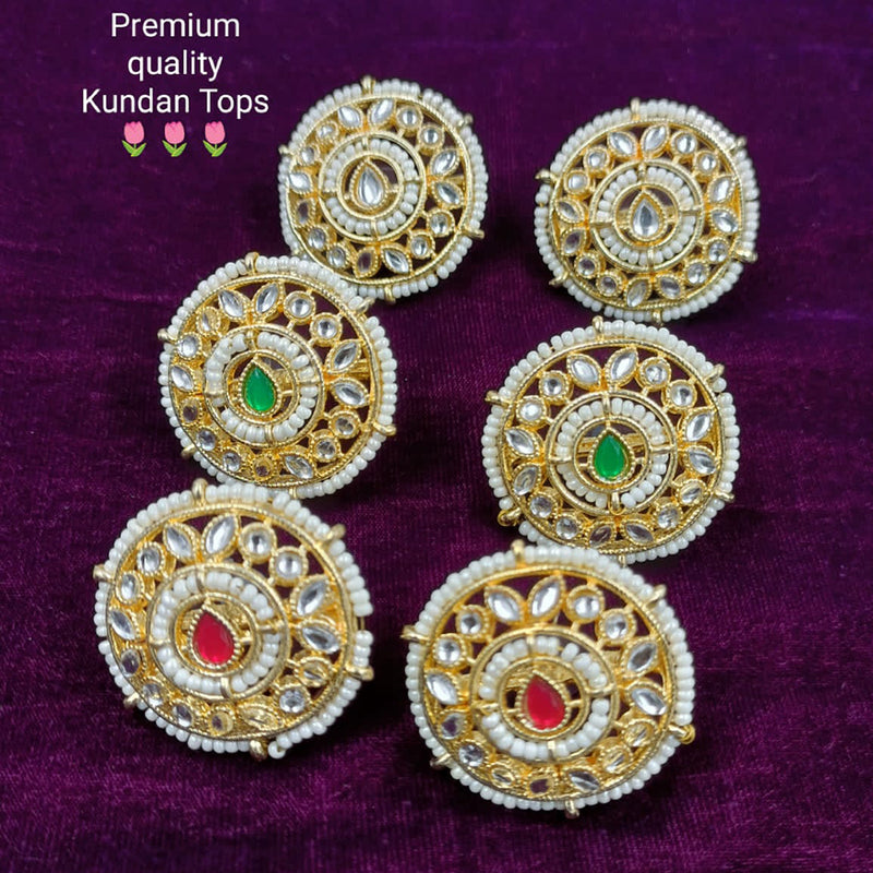 Manisha Jewellery Gold Plated Kundan Stud Earrings