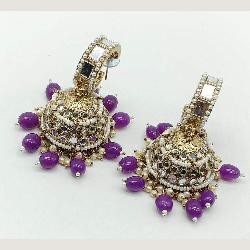 Manisha Jewellery Gold Plated Mirror Jhumki Earrings