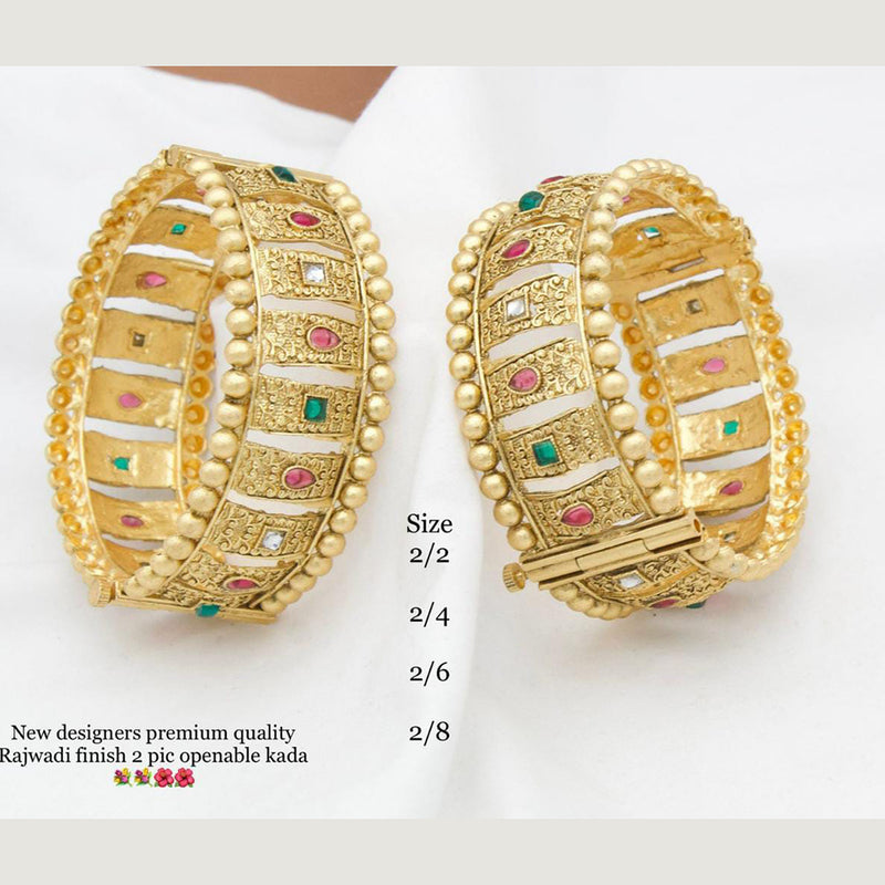 Manisha Jewellery Gold Plated Pota Stone Bangles Set