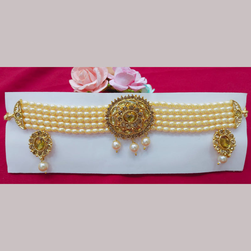 Manisha Jewellery Gold Plated Pearls Choker Necklace Set