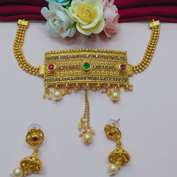 Manisha Jewellery Gold Plated Choker Necklace Set