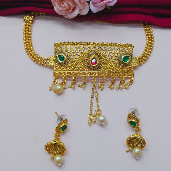 Manisha Jewellery Gold Plated Choker Necklace Set