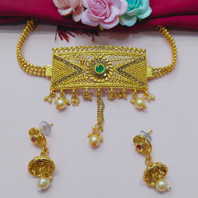 Manisha Jewellery Gold Plated Choker Necklace Set