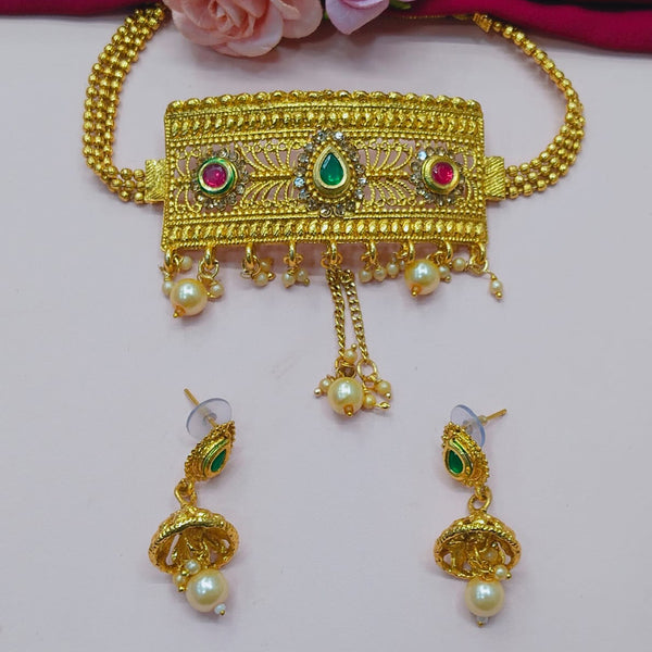 Manisha Jewellery Gold Plated Choker Necklace Set