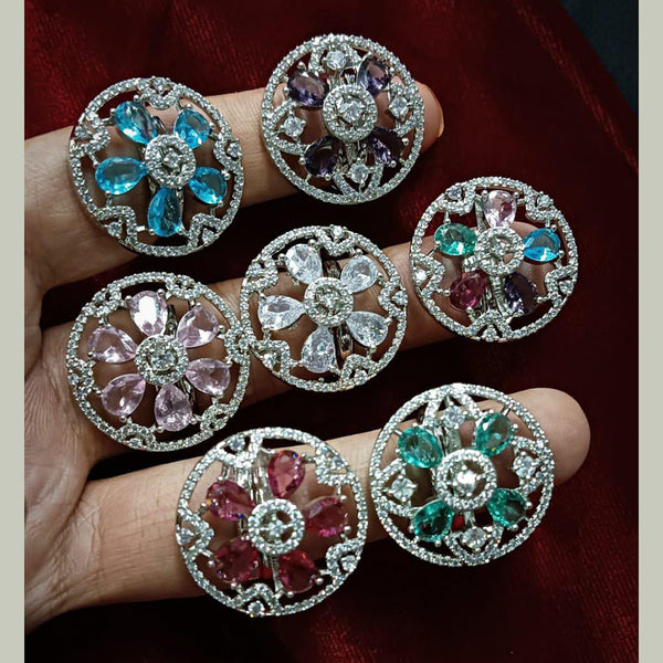 Manisha Jewellery Silver Plated AD Stone Adjustable Rings