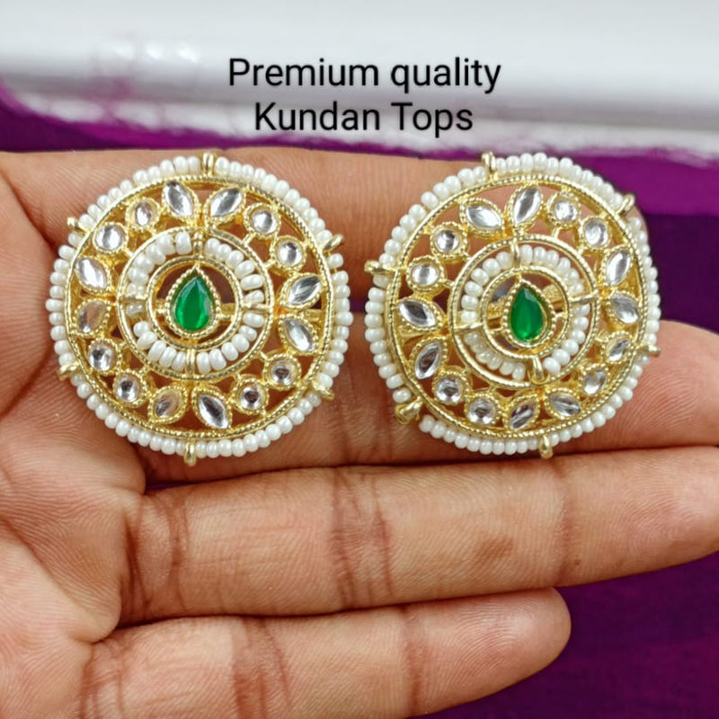 Manisha Jewellery Gold Plated Kundan Stone Stud Earrings