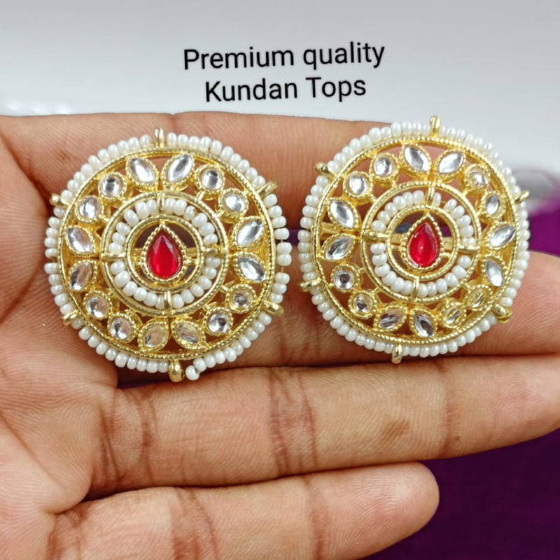 Manisha Jewellery Gold Plated Kundan Stone Stud Earrings