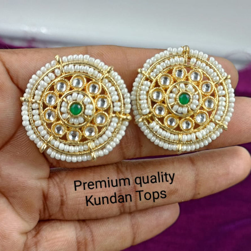 Manisha Jewellery Gold Plated Kundan Stone Stud Earrings