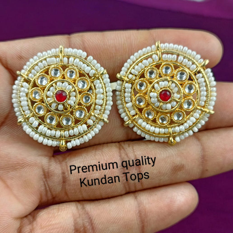 Manisha Jewellery Gold Plated Kundan Stone Stud Earrings