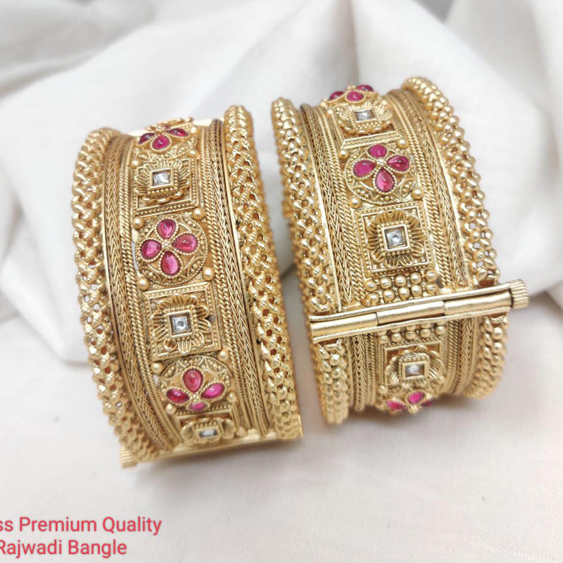 Manisha Jewellery Gold Plated Brass Openable Bangles Set