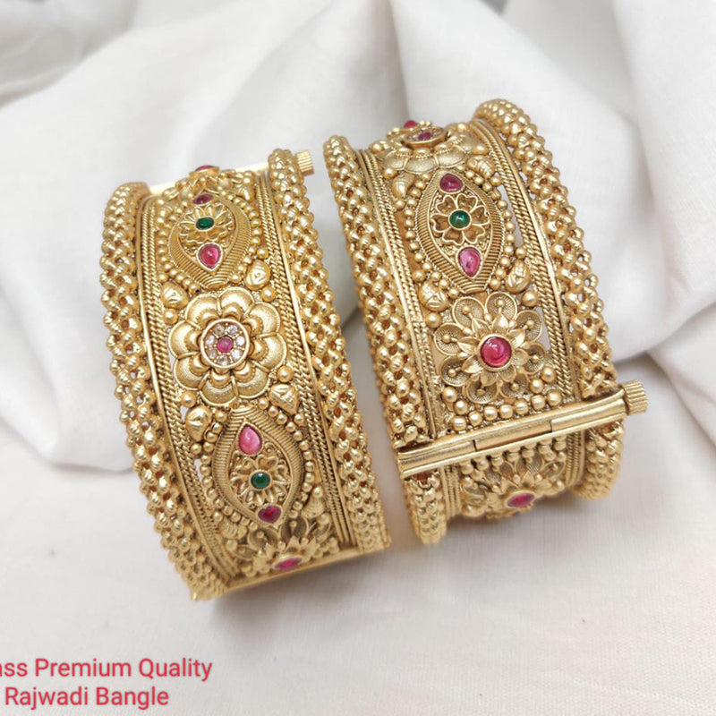 Manisha Jewellery Gold Plated Brass Openable Bangles Set